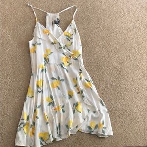 White summer lemon print dress